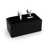 iGame Arrival Brass Cuff Links Silver Wine Bottle & Opener