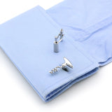 iGame Arrival Brass Cuff Links Silver Wine Bottle & Opener