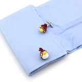 iGame Arrival Cuff Links Red Cartoon Bird Brass Material Men's Cufflinks