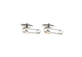 iGame Paper Clip Cuff Links Silver Copper Pin