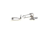 iGame Paper Clip Cuff Links Silver Copper Pin