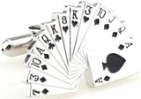iGame Playing Card Poker Cuff Links Silver Brass Material