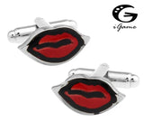 iGame Red Lips Cuff Links Brass Material