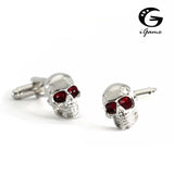 iGame Skeleton Cuff Links Red Eyes Skull Brass Shirt Cuflinks