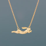 Flying Rabbit Pendant 925 Sterling Silver Choker Necklace Women Jewelry Gift