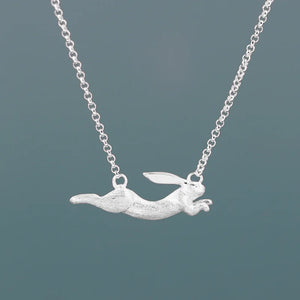 Flying Rabbit Pendant 925 Sterling Silver Choker Necklace Women Jewelry Gift