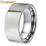 Tungsten 12mm 10mm Large Men Ring Wedding Band Pipe Cut Polished
