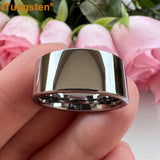 Tungsten 12mm 10mm Large Men Ring Wedding Band Pipe Cut Polished