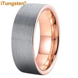 Tungsten Carbide Ring Men Women Engagement Wedding Band Jewelry Pipe Brushed
