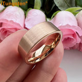 Tungsten Carbide Ring Men Women Engagement Wedding Band Jewelry Pipe Brushed