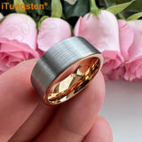 Tungsten Carbide Ring Men Women Engagement Wedding Band Jewelry Pipe Brushed
