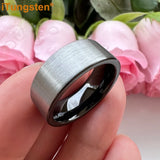 Tungsten Carbide Ring Men Women Engagement Wedding Band Jewelry Pipe Brushed