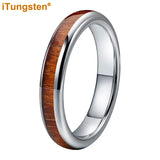 Tungsten Ring for Men Women Wedding Band Engagement Ring Jewelry Koa Wood Inlay