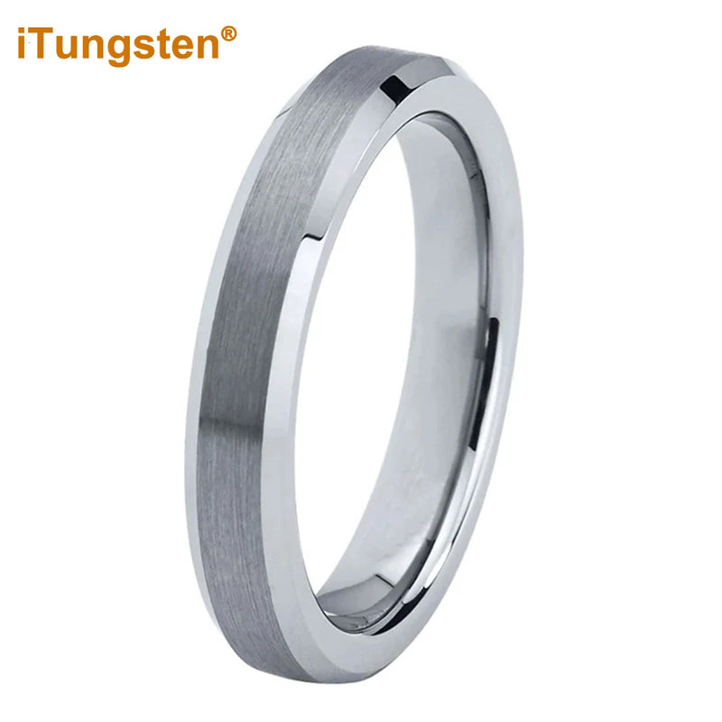 iTungsten 4mm Women Wedding Band Classic Tungsten Engagement Ring