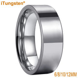 Tungsten Carbide Wedding Band Flat Polished Comfort Fit