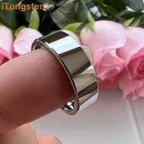 Tungsten Carbide Wedding Band Flat Polished Comfort Fit