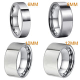 Tungsten Carbide Wedding Band Flat Polished Comfort Fit