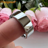 Tungsten Carbide Wedding Band Flat Polished Comfort Fit