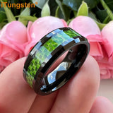 iTungsten 6mm 8mm Tungsten Ring Purple Carbon Fiber Inlay Beveled Comfort Fit