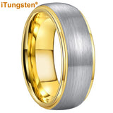 iTungsten 6mm 8mm Domed Tungsten Carbide Ring Stepped Edges