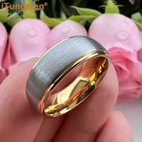 iTungsten 6mm 8mm Domed Tungsten Carbide Ring Stepped Edges