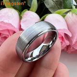 iTungsten 6mm 8mm Domed Tungsten Carbide Ring Stepped Edges