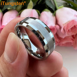 Tungsten Carbide 8mm Wedding Band for Men Women Couple Jewelry