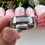 Tungsten Carbide 8mm Wedding Band for Men Women Couple Jewelry