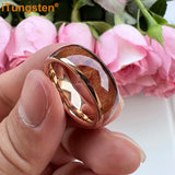 Tungsten Carbide Koa Wood Inlay Ring for Men Women