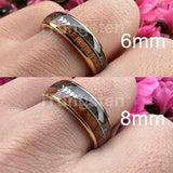 6mm 8mm Tungsten Ring Koa Wood Inlay Wedding Band