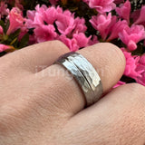 6mm 8mm Hammered Tungsten Ring Wedding Band