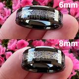 Purple Carbon Fiber Dragon Ring Tungsten Wedding Band