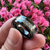 Purple Carbon Fiber Dragon Ring Tungsten Wedding Band