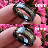 Purple Carbon Fiber Dragon Ring Tungsten Wedding Band