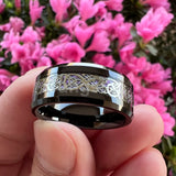 Purple Carbon Fiber Dragon Ring Tungsten Wedding Band