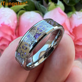 6mm 8mm Red Carbon Fiber Inlay Tungsten Wedding Band