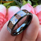 6mm 8mm Red Carbon Fiber Inlay Tungsten Wedding Band