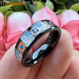 6mm 8mm Red Carbon Fiber Inlay Tungsten Wedding Band