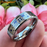 6mm 8mm Red Carbon Fiber Inlay Tungsten Wedding Band