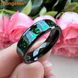 6mm 8mm Red Carbon Fiber Inlay Tungsten Wedding Band