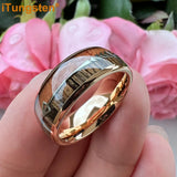 Tungsten Carbide Ring Arrow Koa Wood Inlay Comfort Fit