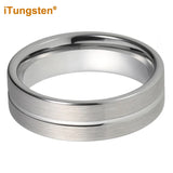 6mm Tungsten Carbide Wedding Band Brushed Finish Comfort Fit