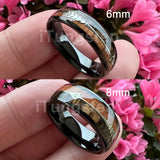 iTungsten 6mm Tungsten Carbide Ring Arrow Koa Wood Inlay Comfort Fit