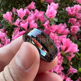 iTungsten 8mm Dragon Tungsten Ring Red Carbon Fiber Comfort Fit