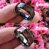iTungsten 8mm Dragon Tungsten Ring Red Carbon Fiber Comfort Fit