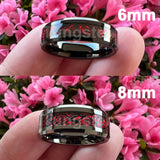 iTungsten 8mm Dragon Tungsten Ring Red Carbon Fiber Comfort Fit