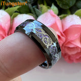 8mm Carbon Fiber Dragon Ring Tungsten Wedding Band