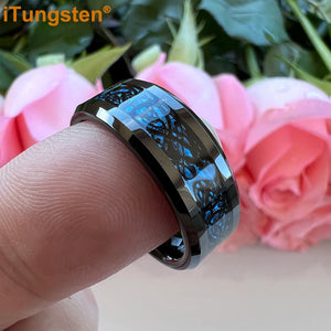 8mm Carbon Fiber Dragon Ring Tungsten Wedding Band