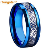 Tungsten Carbon Fiber Dragon Ring 8mm Wedding Band