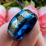 Tungsten Carbon Fiber Dragon Ring 8mm Wedding Band